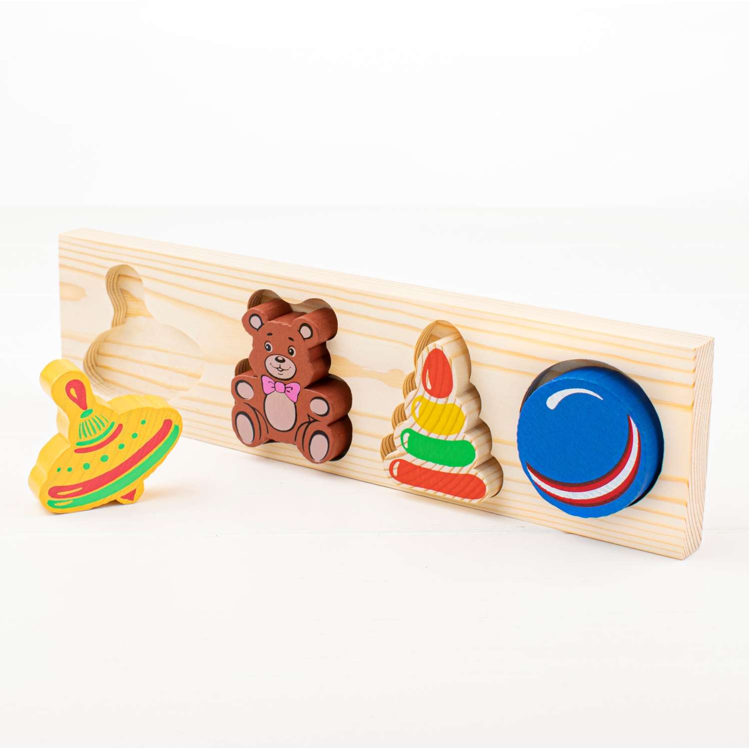 Рамка-Вкладыш Томик Игрушки 5 деталей 451 развивающая деревянная игрушка - фото 5