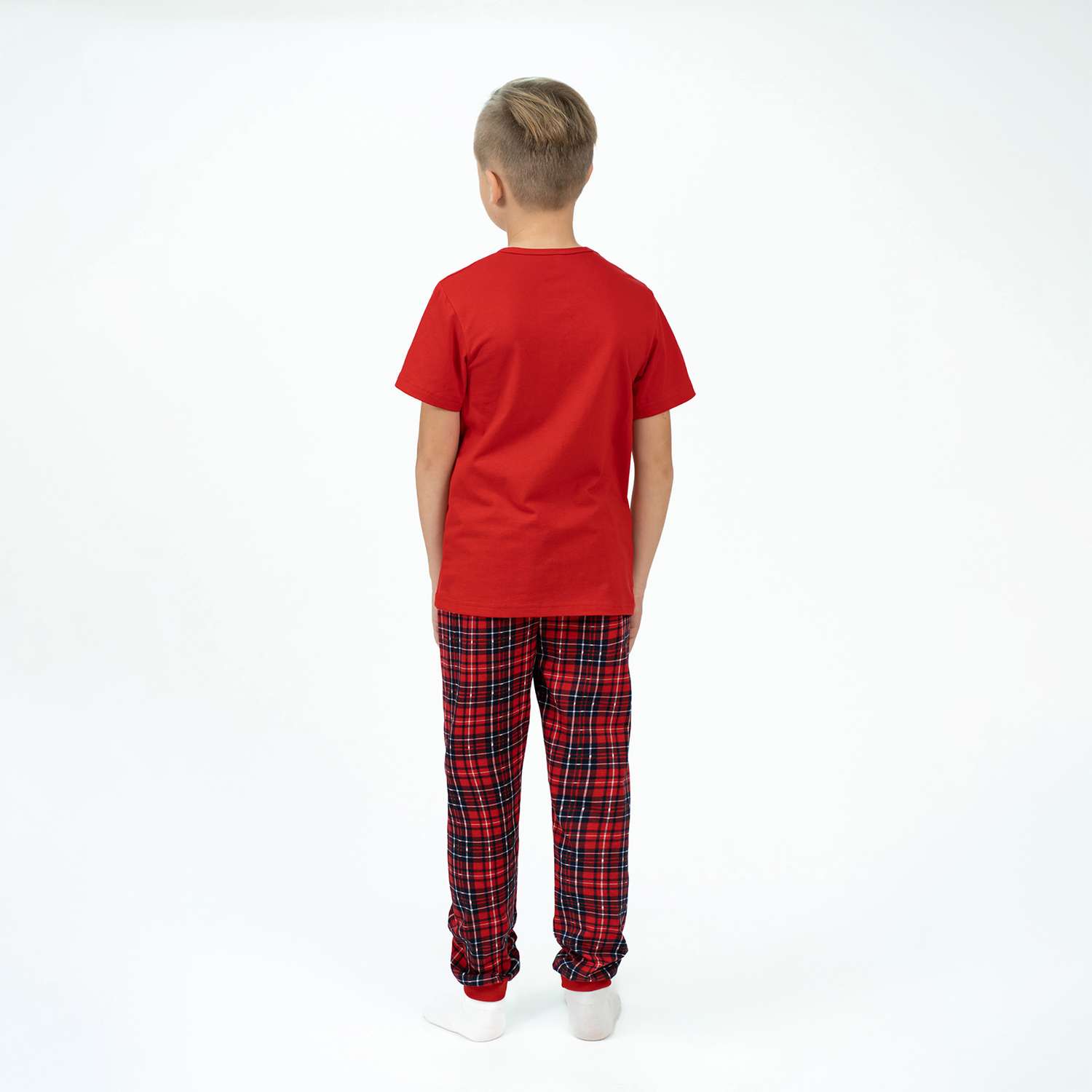Пижама Утенок 827п-красный-клетка-снежок - фото 32