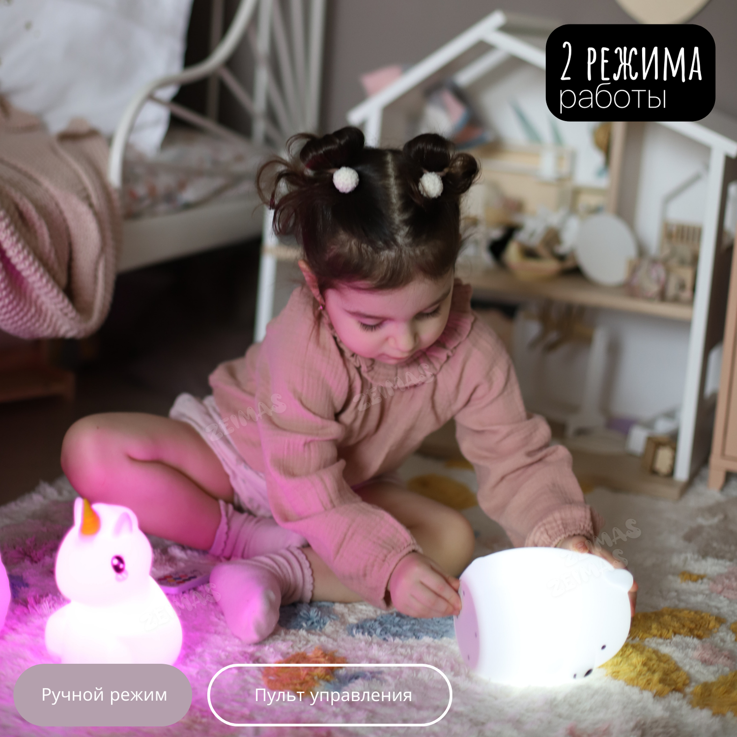 Ночник детский силиконовый Zeimas Медведь светильник развивающая тактильная игрушка - фото 6