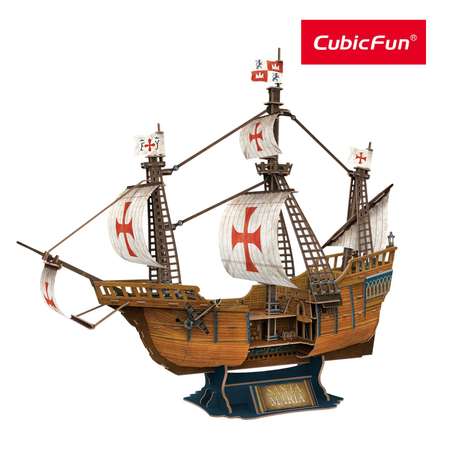 Пазл 3D CubicFun Корабль Санта-Мария 204 детали