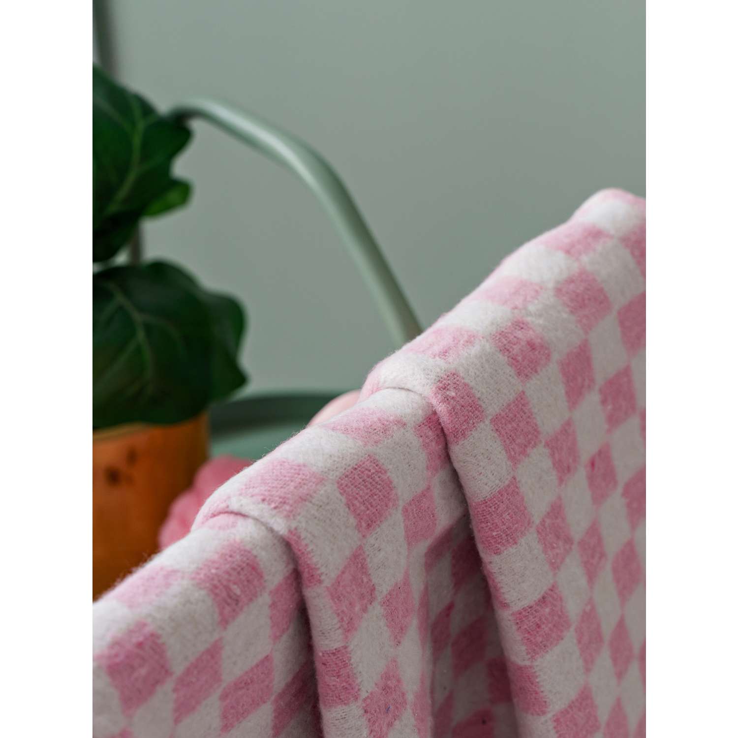 Одеяло байковое детское Суконная фабрика г. Шуя 100х140 рисунок клетка розовый - фото 4