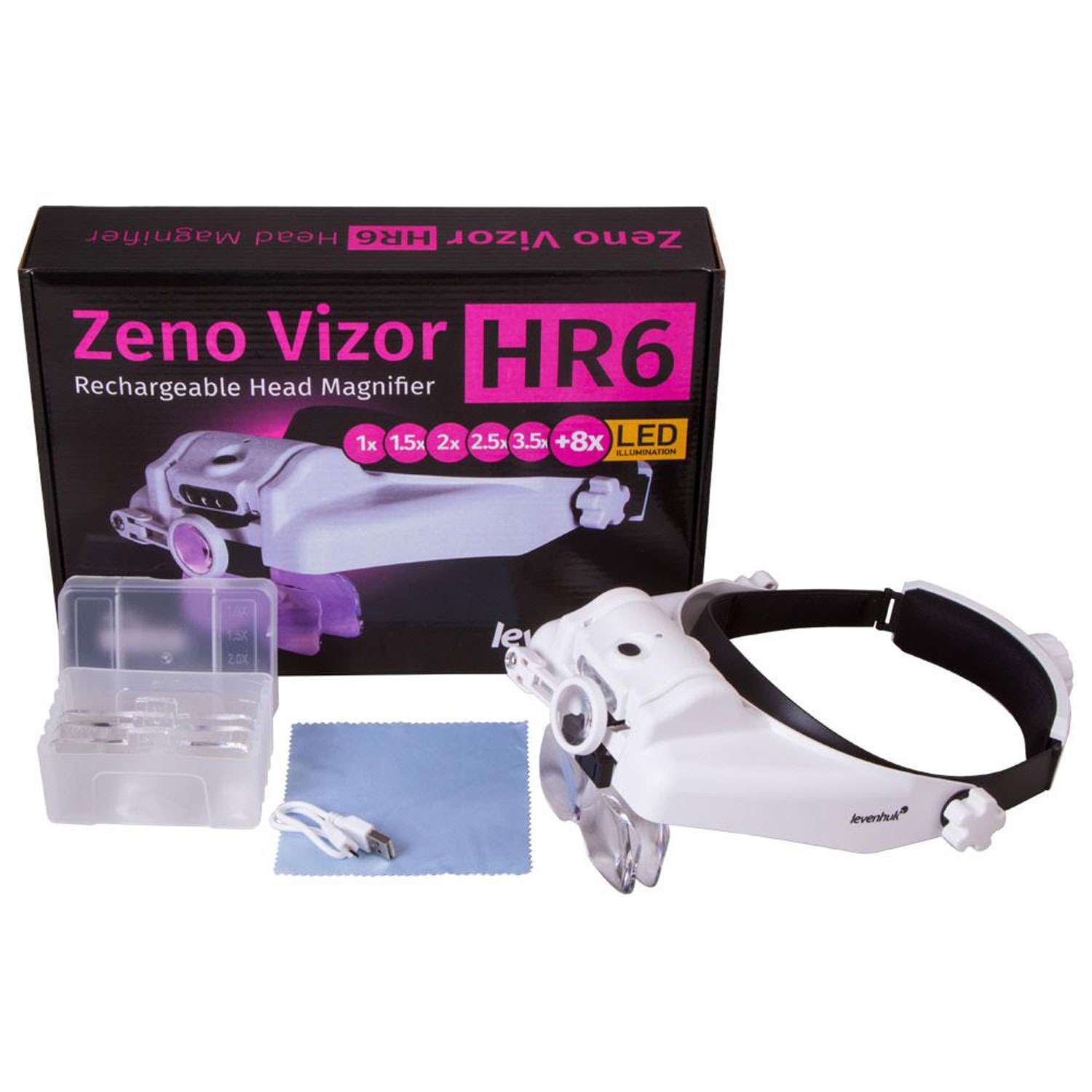 Лупа налобная Levenhuk Zeno Vizor HR6 с аккумулятором - фото 2
