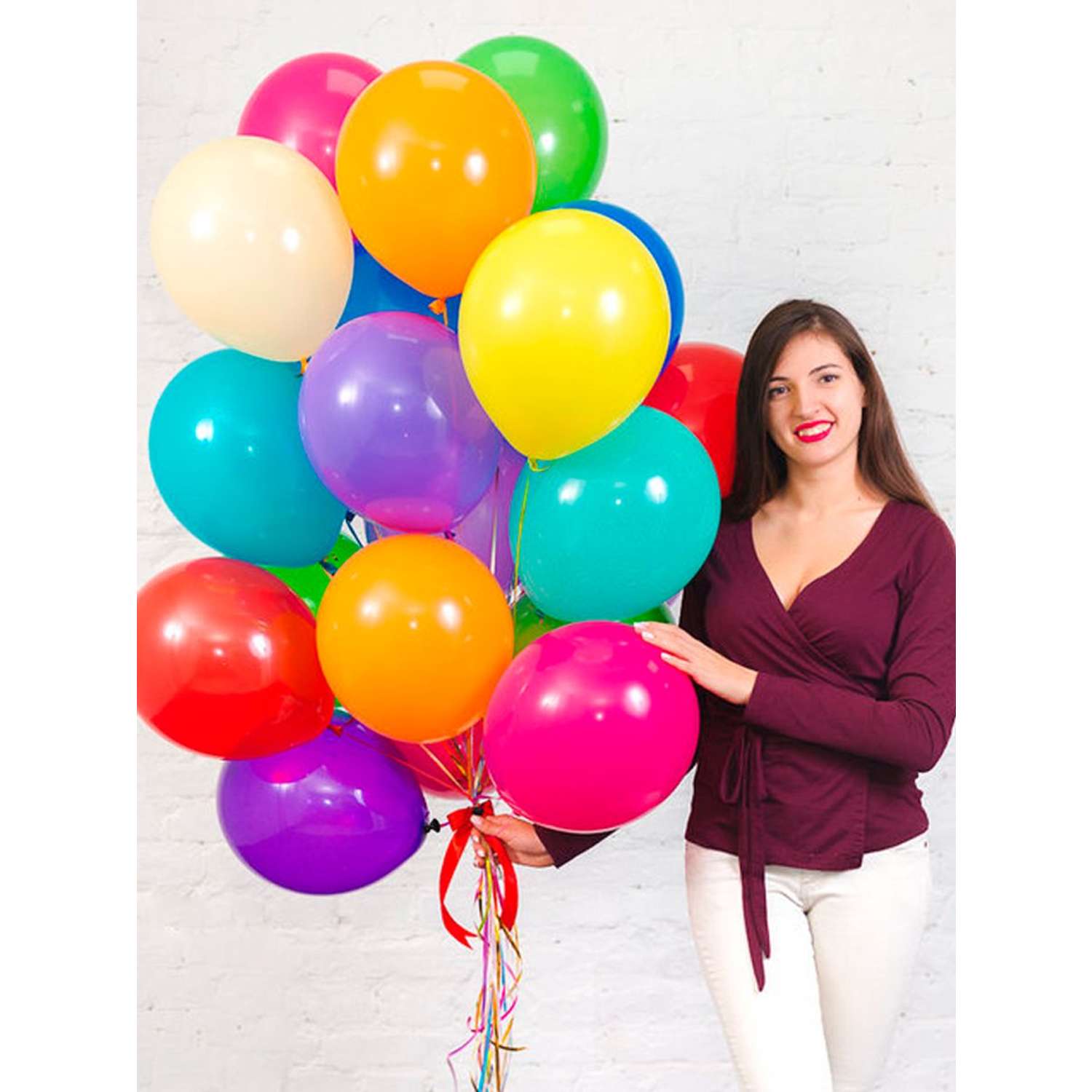 Воздушные шары Riota разноцветные 30 см 100 шт - фото 3