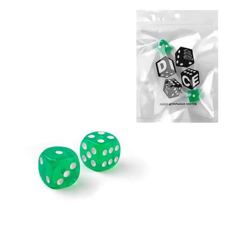 Кубики Sima-Land Игральные «Время игры» 1.6х1.6 см набор 2 шт зеленые