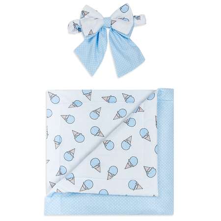 Конверт-одеяло Чудо-чадо для новорожденного на выписку Времена года мороженое/голубой