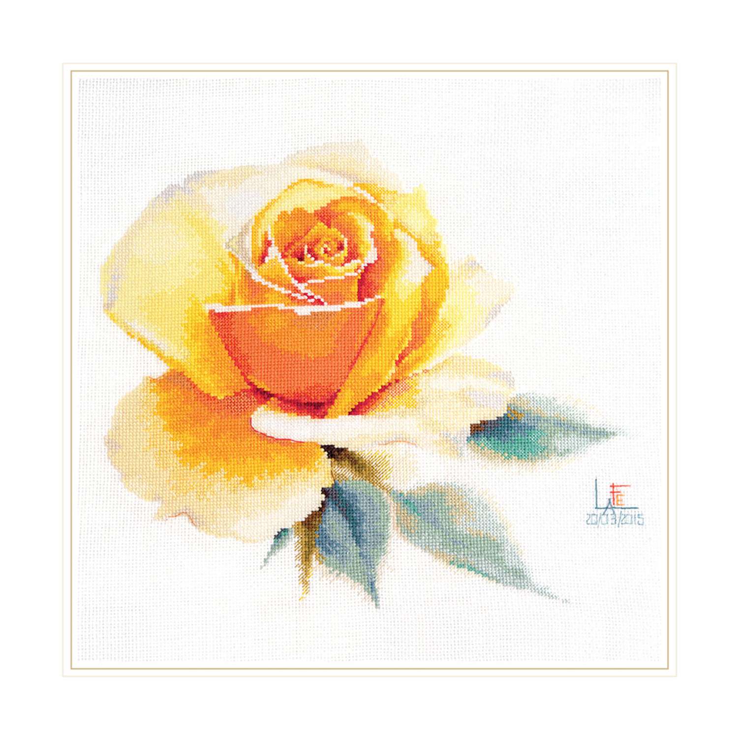 Набор для вышивания АЛИСА крестом 2-52 Акварельные розы. Желтая элегантная 24х26см - фото 1