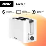 Тостер BBK TR81M белый мощность 800 Вт