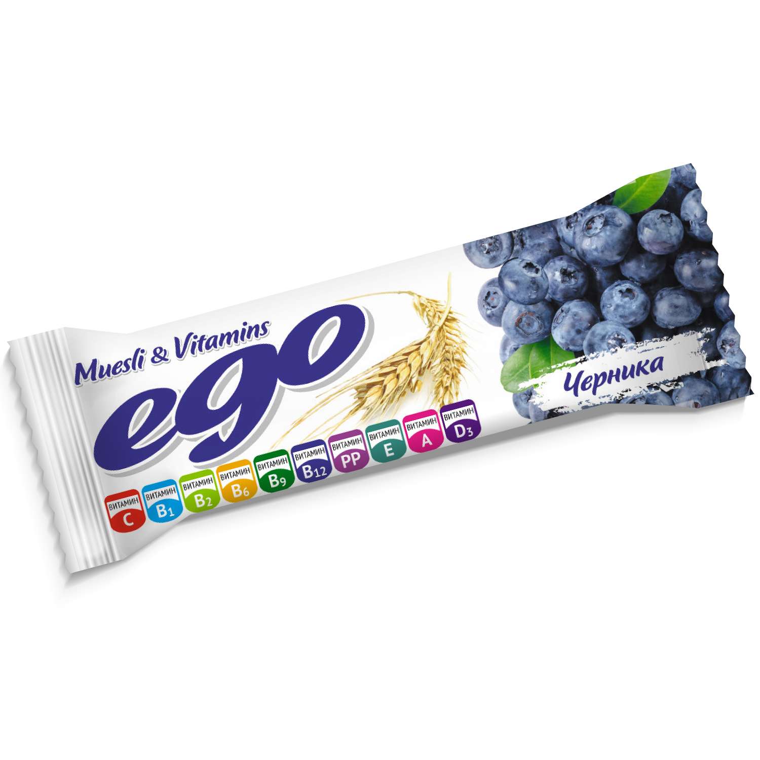 Батончик мюсли Ego черника с экстрактом черники и витаминами в йогуртовой глазури 25г - фото 1