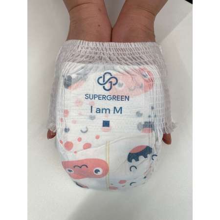 Подгузники-трусики SUPERGREEN Premium baby Pants размер М 9-13 кг 48 шт