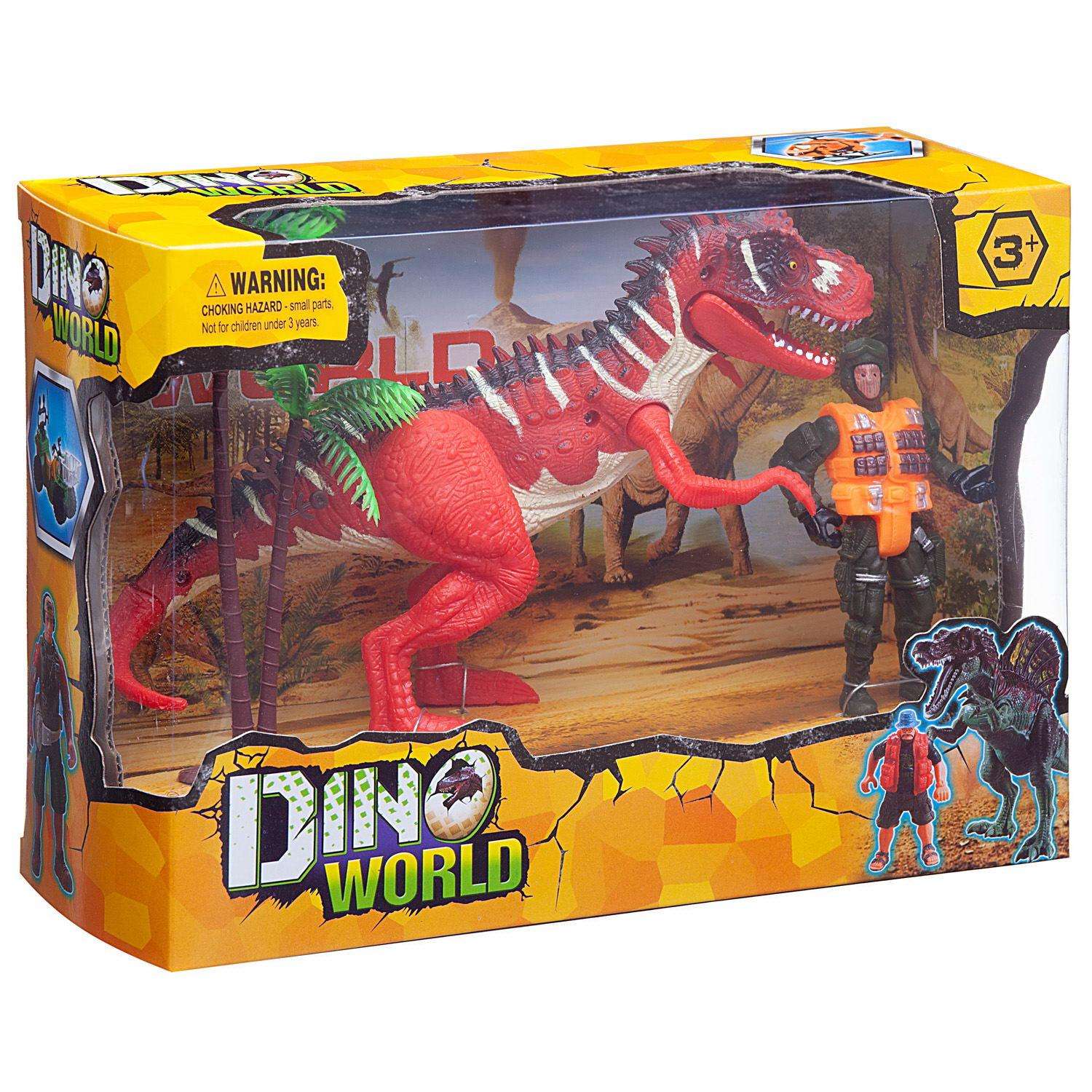Игровой набор Junfa Мир динозавров 1 большой и фигурка человека с аксессуарами - фото 2