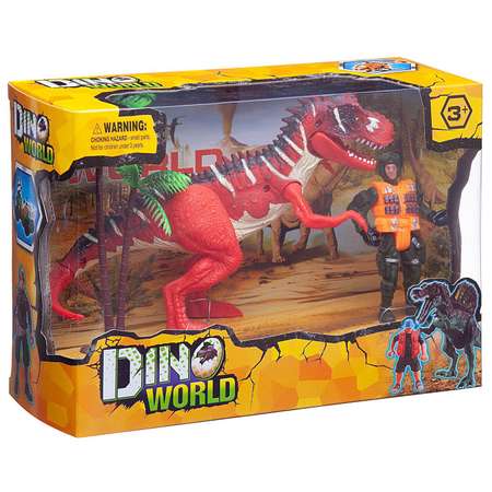 Игровой набор Junfa Мир динозавров 1 большой и фигурка человека с аксессуарами