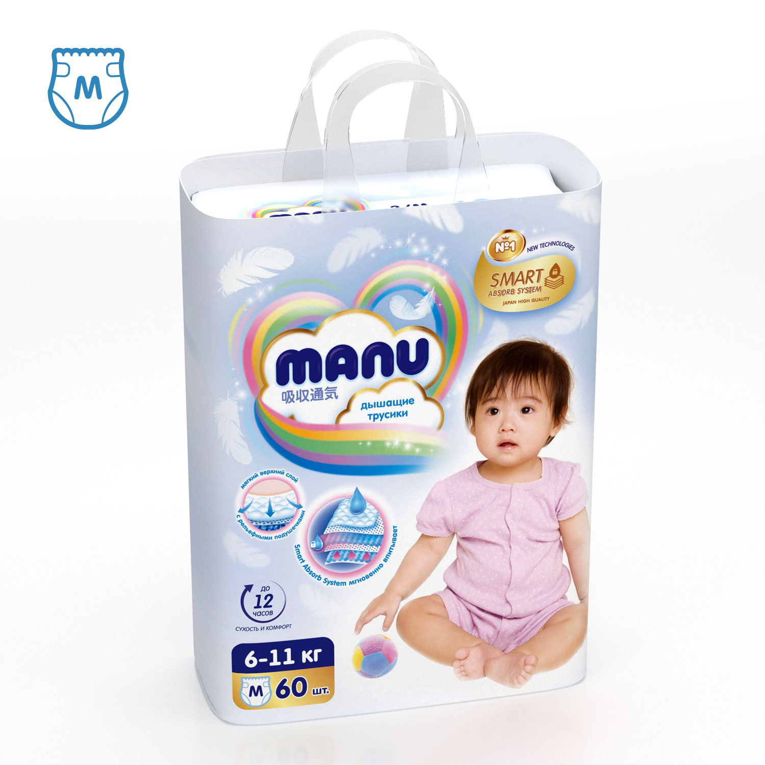 Подгузники many. Подгузники Manu s 4-8кг 93шт.