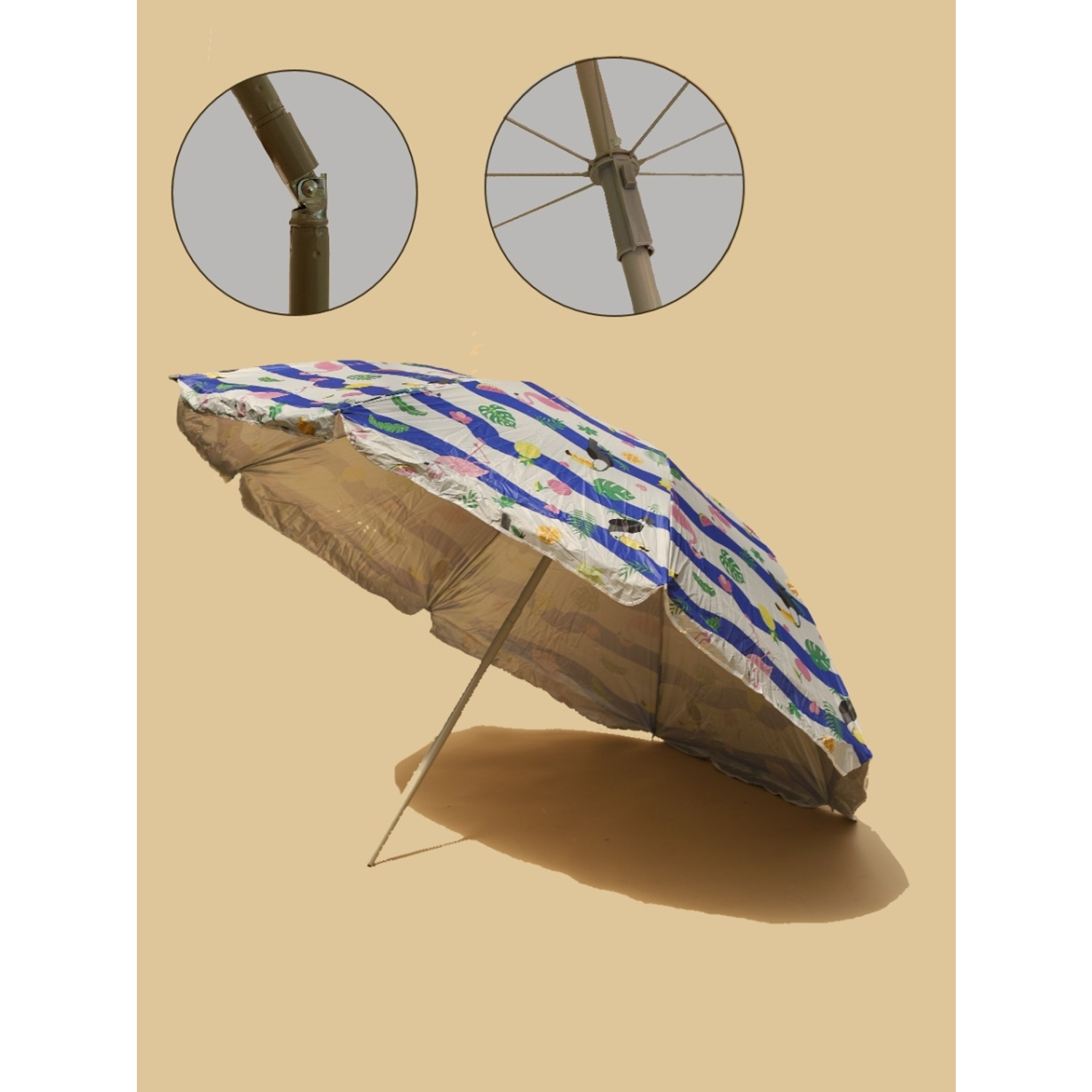 Зонт пляжный China Dans 170 см с наклоном - фото 2