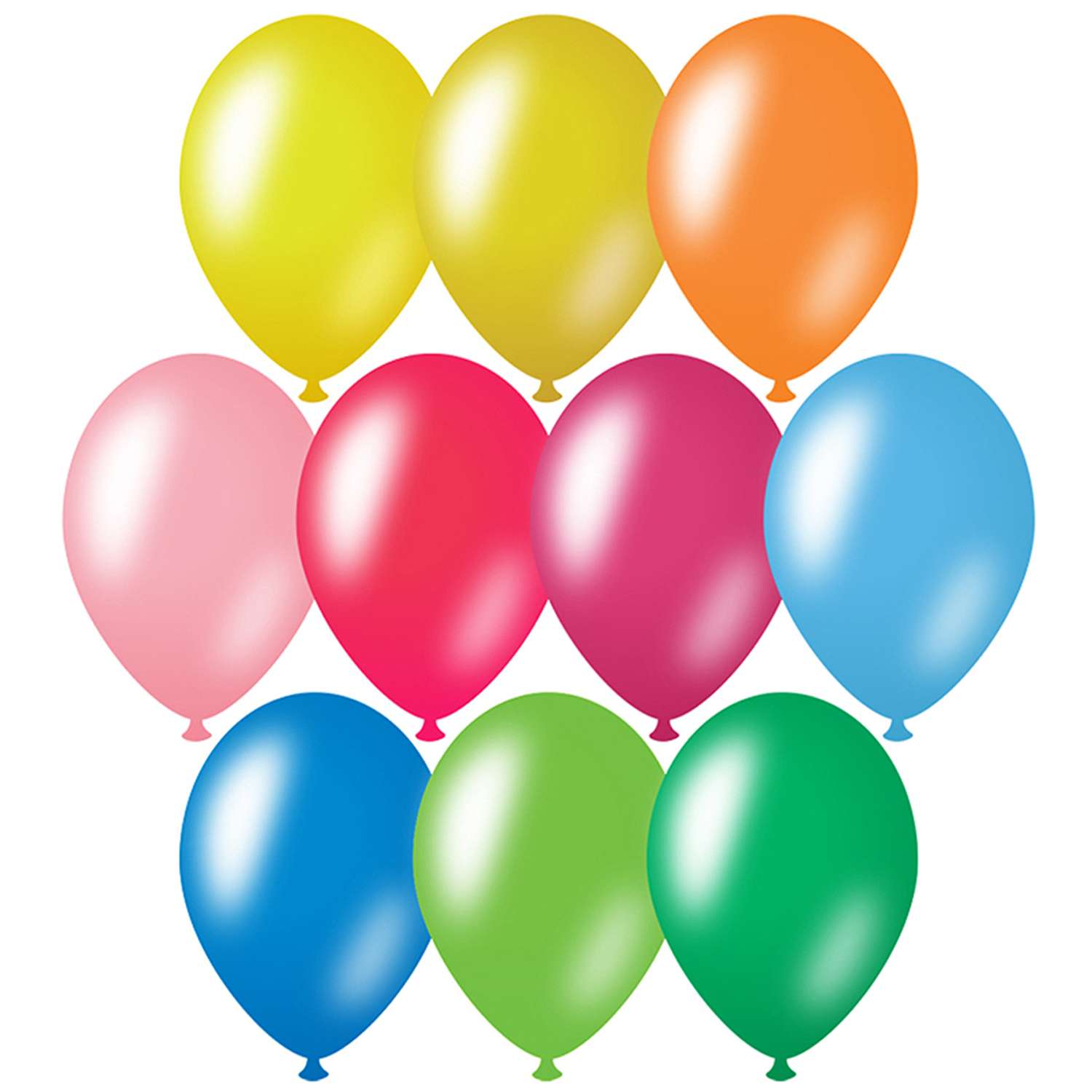 Воздушные шары Meshu металлик 10 цветов ассорти 50шт М12/30см - фото 1