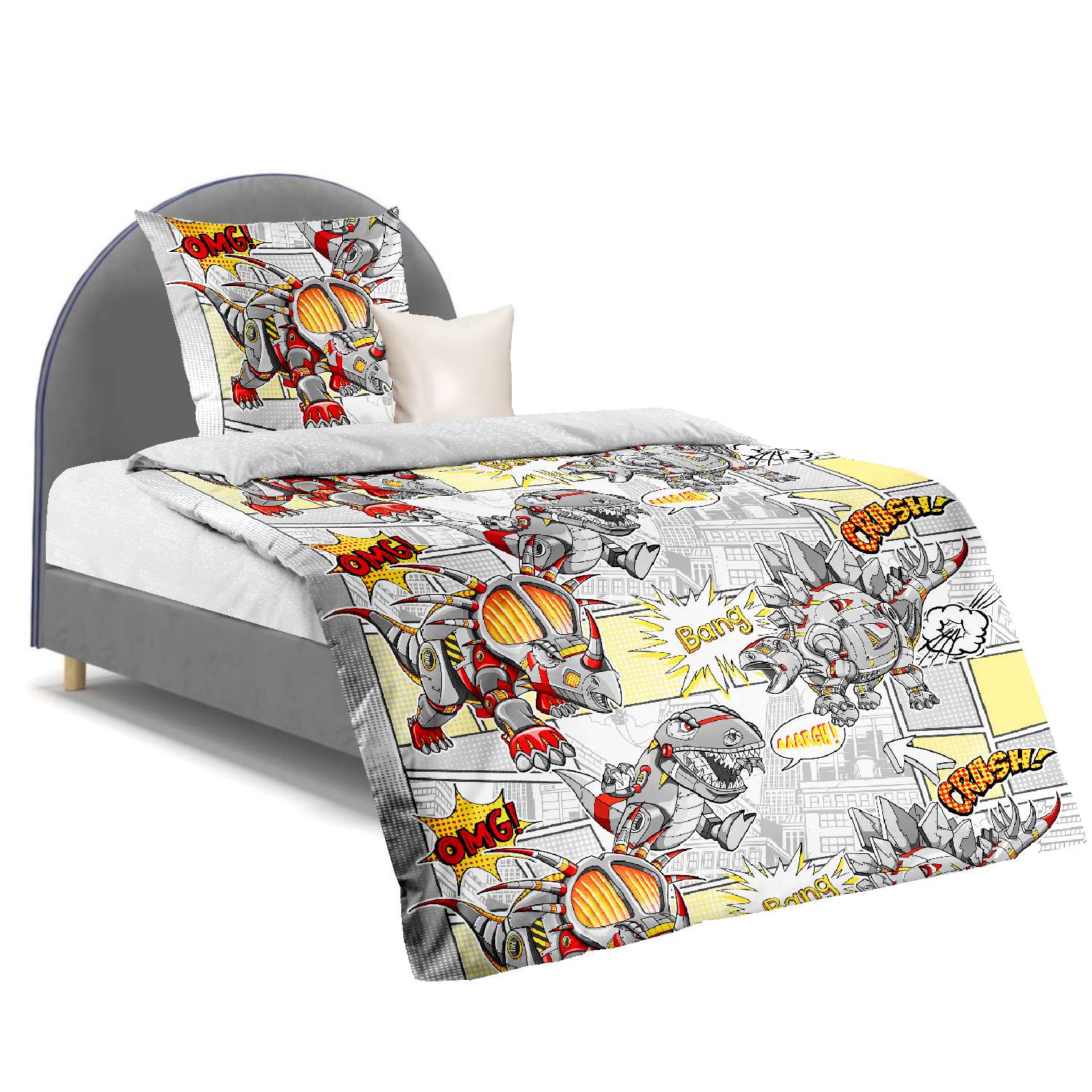 Комплект постельного белья ГК Лидертекс Динозавр КПБ бязь полутороспальный - фото 1