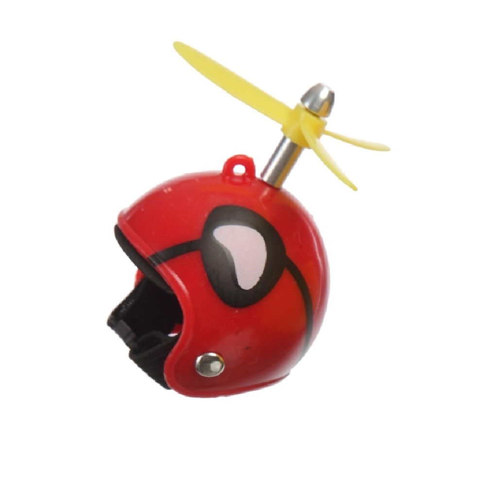 Велосипедный звонок Mobylos Утка в шлеме с пропеллером Красный шлем - фото 2