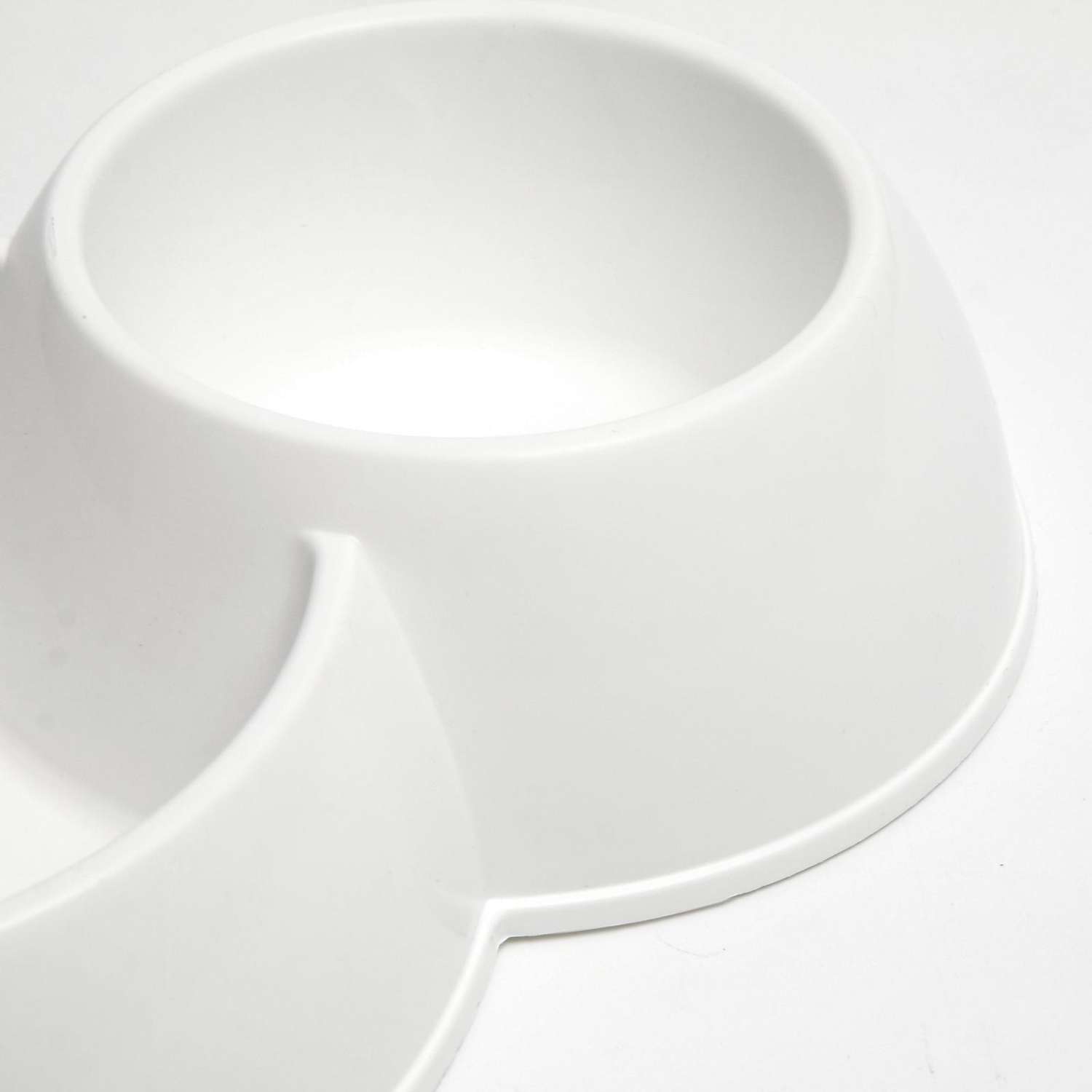 Миска Пижон двойная пластиковая 1.2 и 0.7 л 29.5х20х6 см белый - фото 3