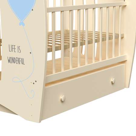 Детская кроватка ВДК Wonderful прямоугольная, продольный маятник (слоновая кость)