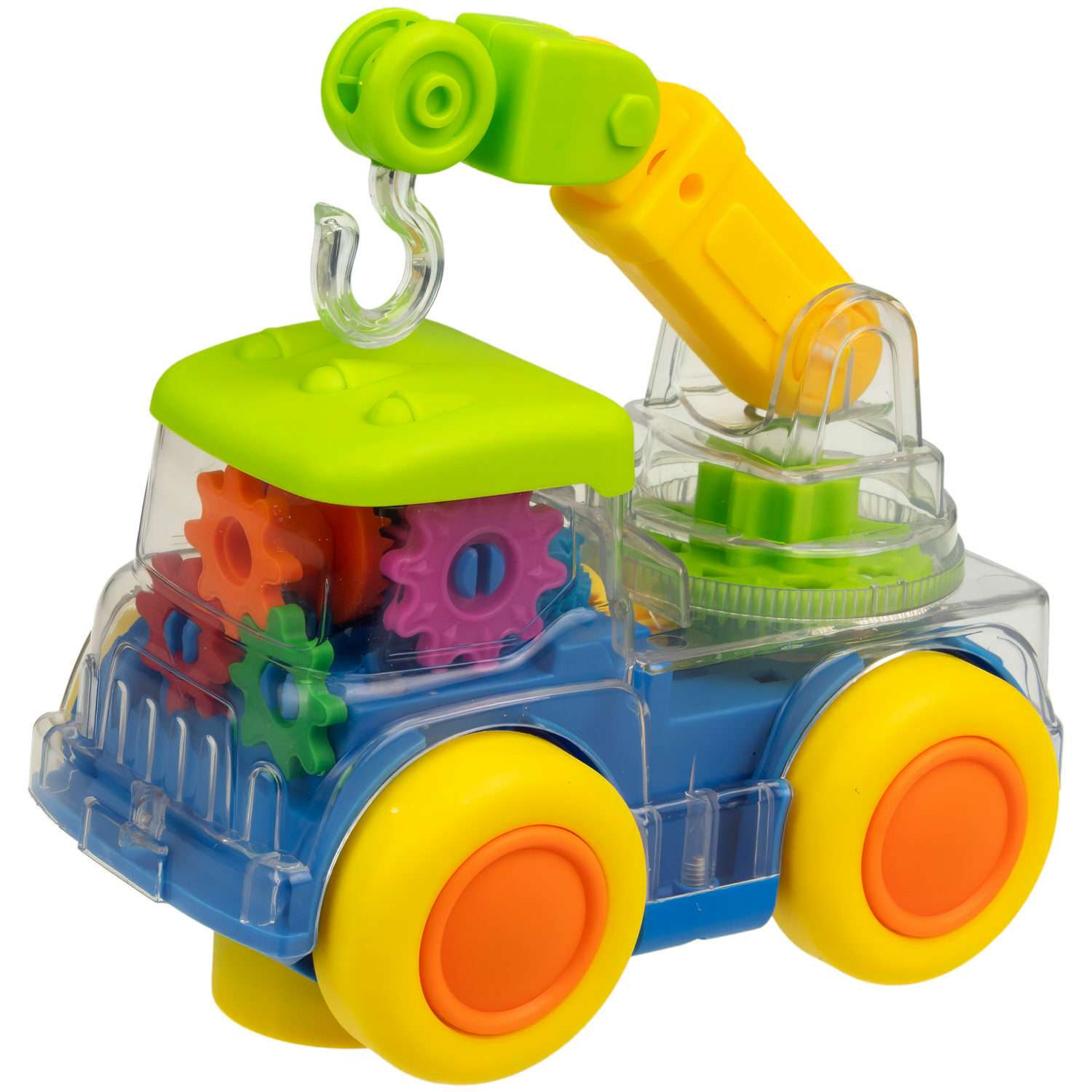 Интерактивная игрушка 1TOY Автокран прозрачный с световыми и звуковыми эффектами - фото 1