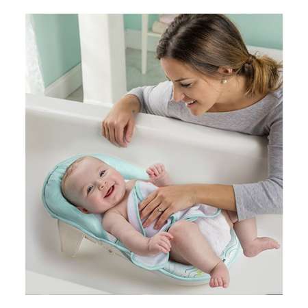 Лежак для купания Summer Infant Bath Sling Рыбки складной Бело-Голубой