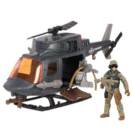 Игровой набор 2 в 1 Chap Mei Десантный вертолёт с фигуркой пилота и «Карманный герой» в кейсе