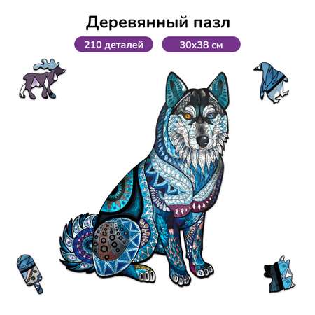 Пазл фигурный деревянный Active Puzzles Полярный Хаски