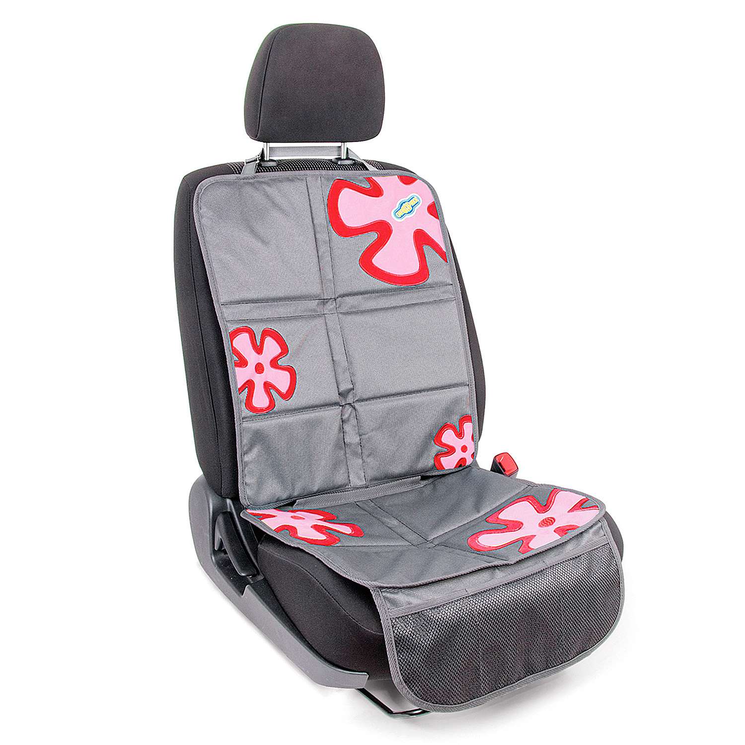 Защитная накидка Смешарики под детское кресло на спинку и сиденье Серо-красная - фото 1