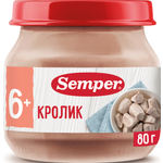 Пюре Semper кролик 80г с 6месяцев