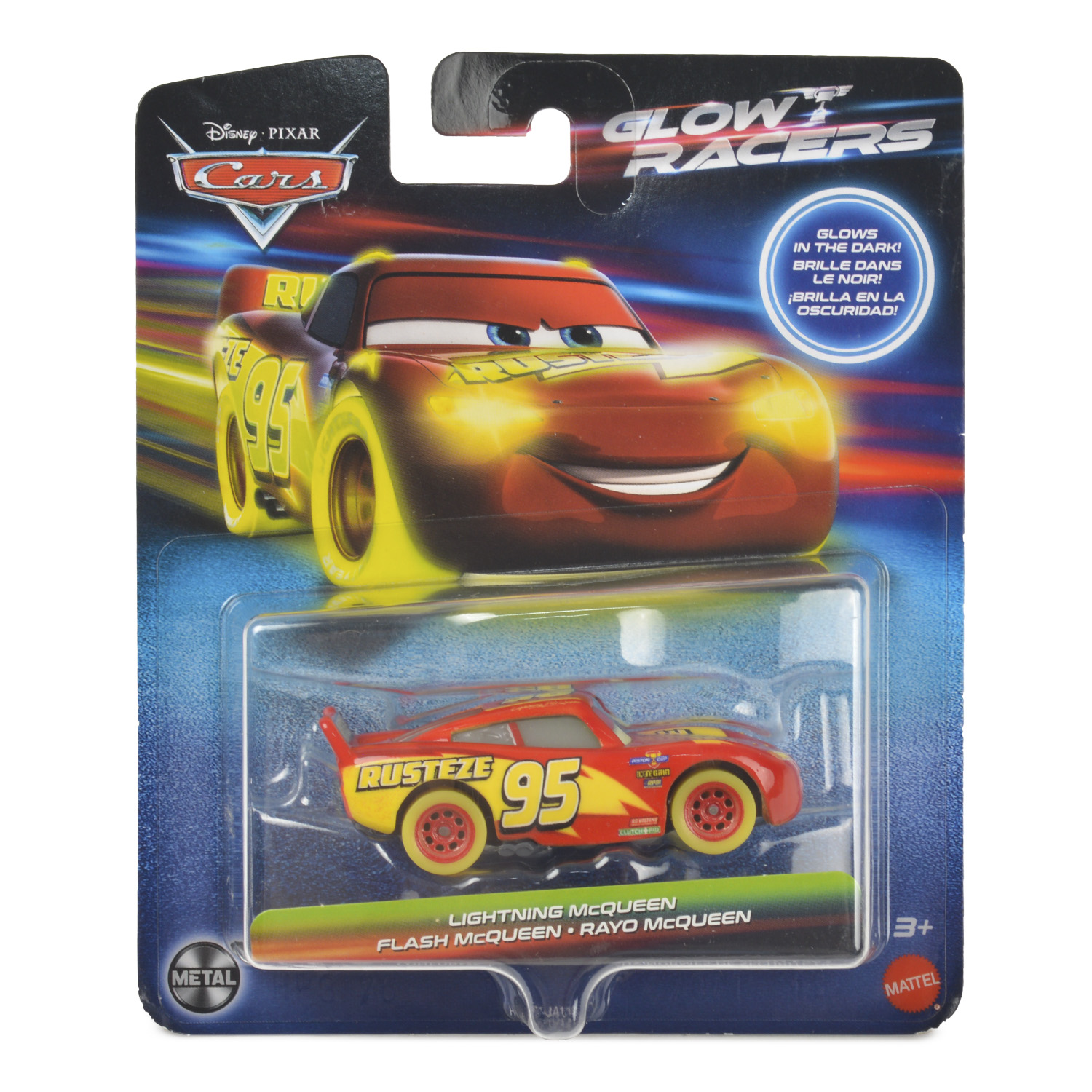 MATTEL Cars Night Racing Car Shine In The Dark