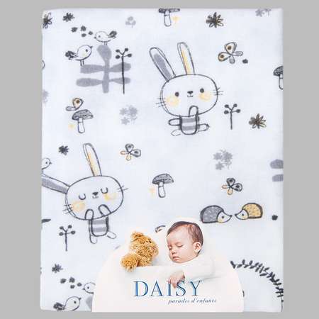 Пеленка фланелевая Daisy 120х120см Зайчик с щечками