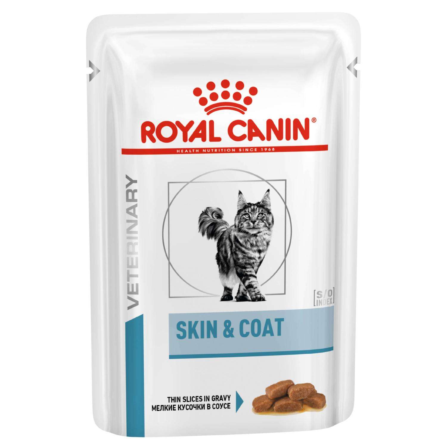 Корм для кошек ROYAL CANIN Skin&Coat Formula кастрированных идеальная кожа и шерсть консервированный 0.085кг - фото 1