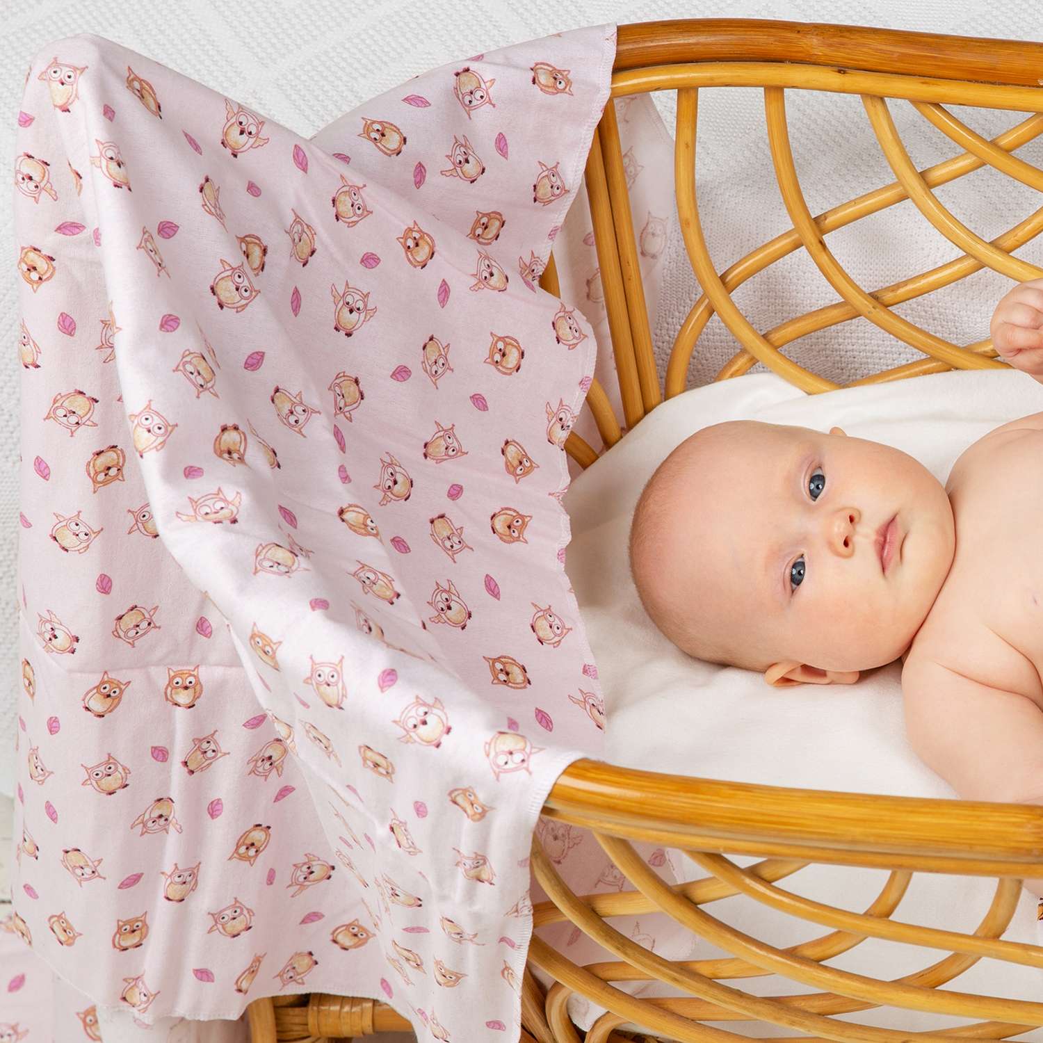 Пеленка фланелевая Чудо-Чадо для новорожденных «Дочке/Совушки» 85х120см 4 шт - фото 6