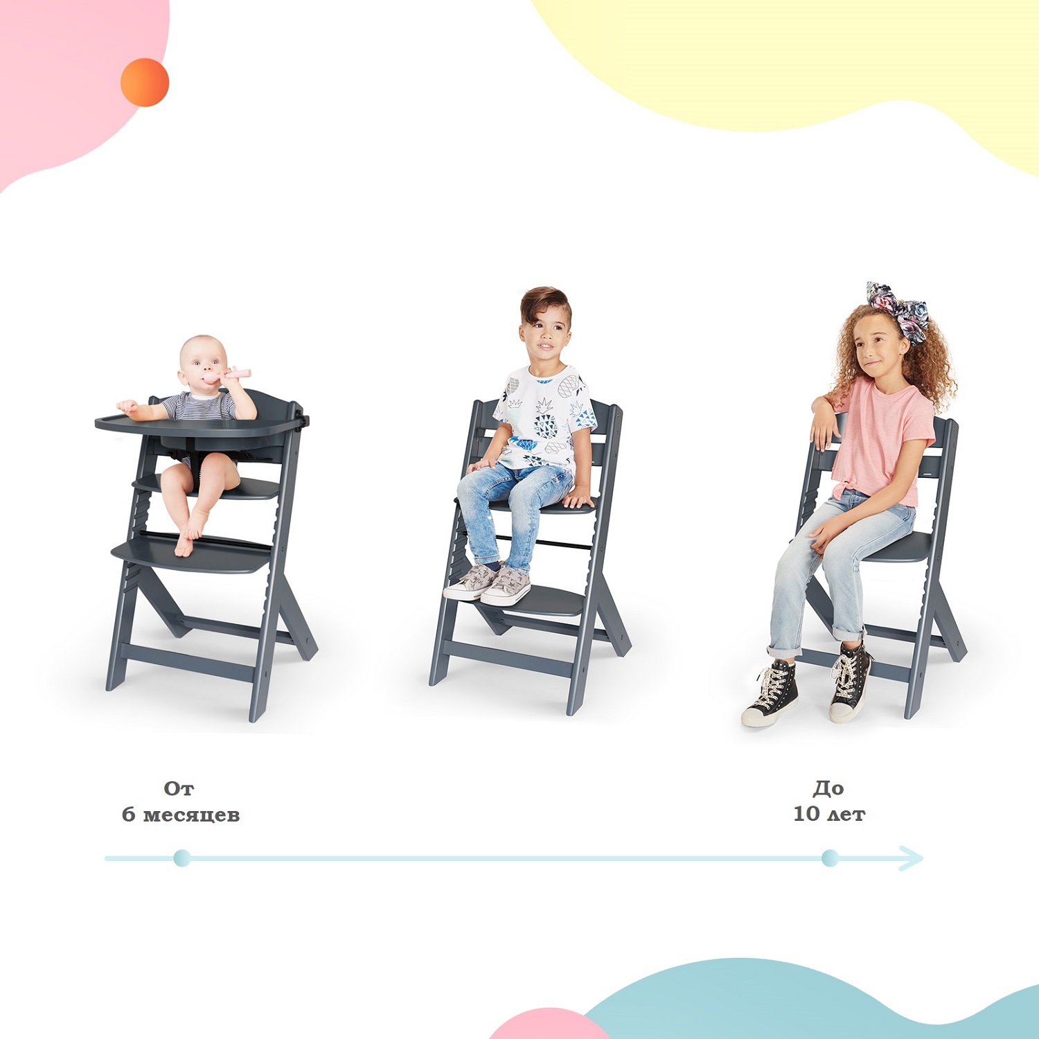 Стульчик для кормления Kinderkraft Enock Grey - фото 6