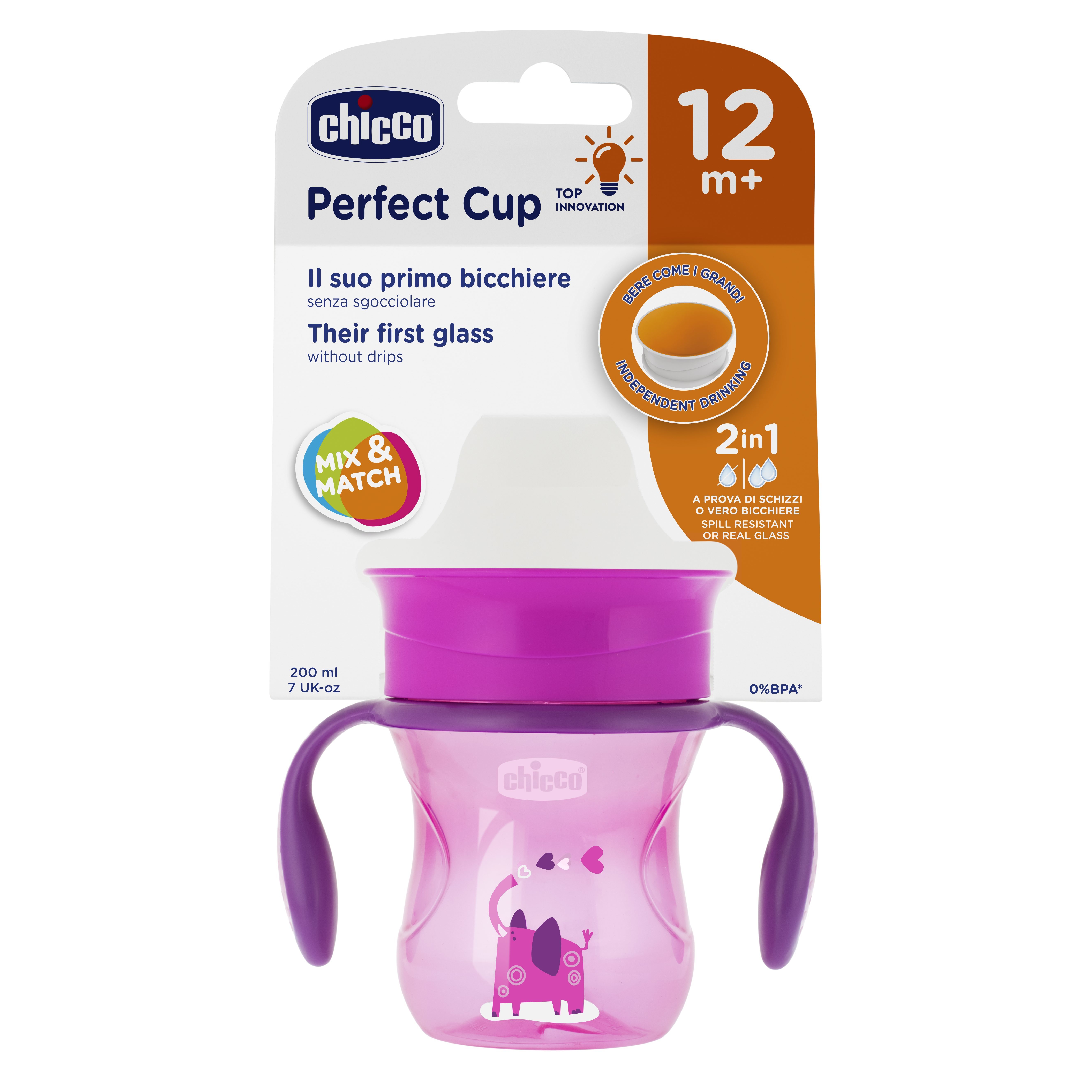 Поильник Chicco Perfect Cup носик 360 266мл с 12месяцев Розовый - фото 2