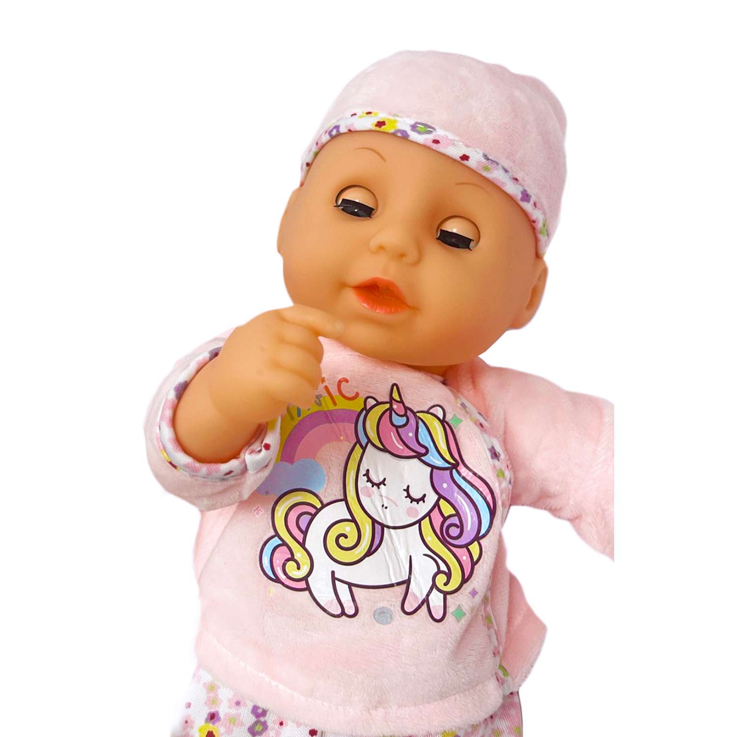 Кукла пупс интерактивный SHARKTOYS с акссесуарами в розовом с пони высота 32 см 10 звуков 1000000063 - фото 7