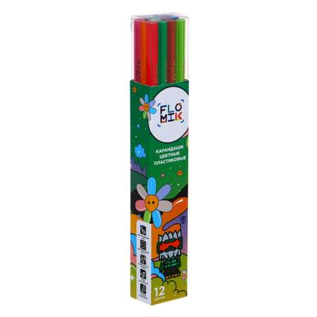 Набор цветных карандашей CLIPSTUDIO в форме цветка 12 штук точилка в комплекте