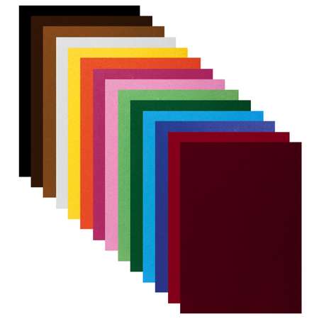 Картон цветной Brauberg А4 бархатный для творчества и оформления 20 листов 14 цветов 180г/м2