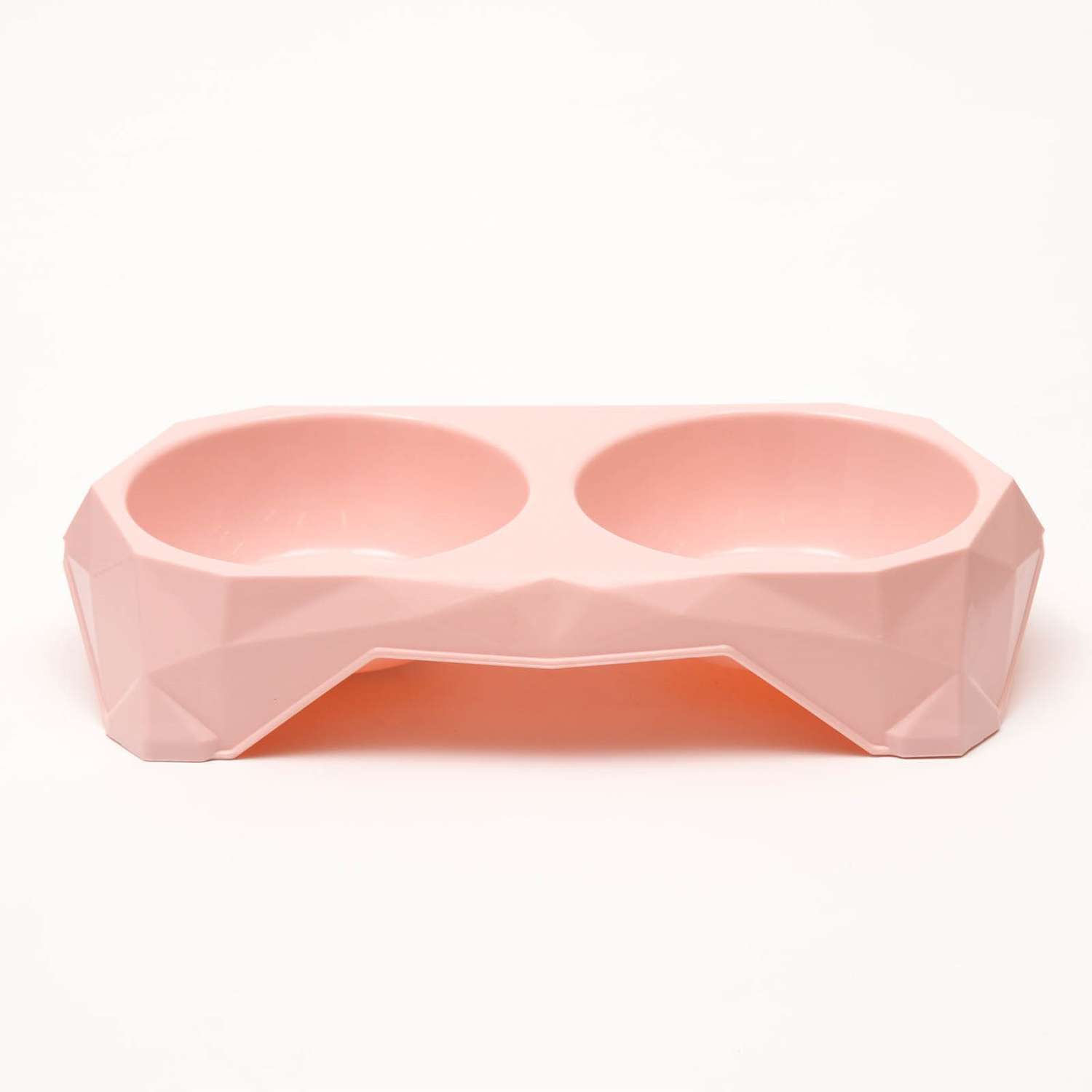 Миска Пижон пластиковая двойная 33х16.5х6.5 см розовая 400 мл - фото 2