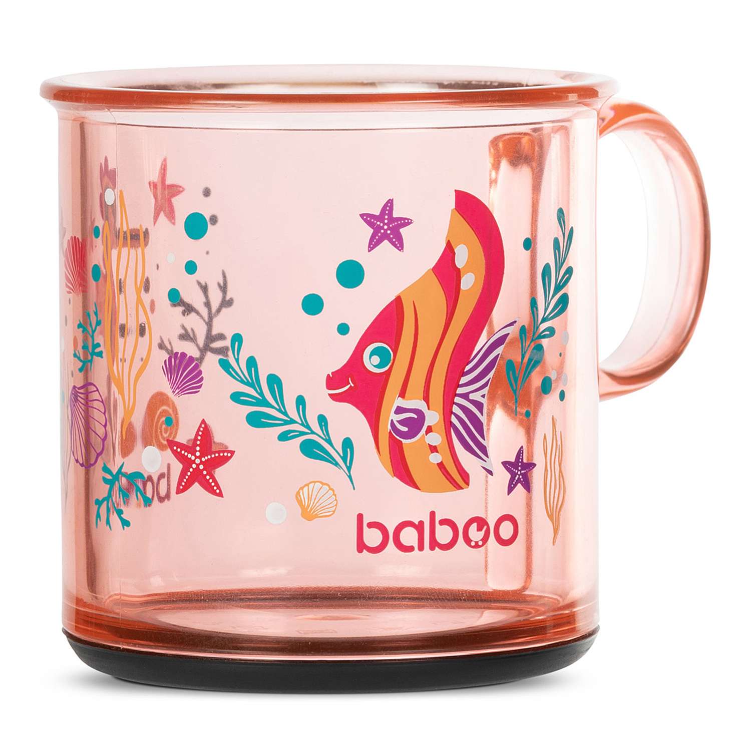 Чашка BABOO Sealife с антискользящим дном 170мл Розовый 8-140 - фото 3