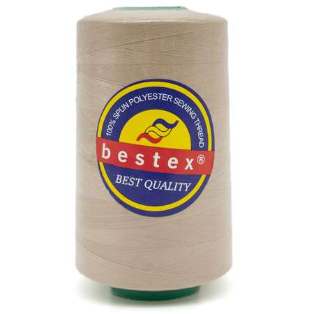Нитки Bestex промышленные универсальные для шитья и рукоделия 40/2 5000 ярд 1 шт 157 топленое молоко