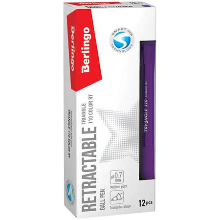 Ручка шариковая BERLINGO Triangle 110 RT Color автоматическая 0.7мм Синяя в ассортименте CBm_07120