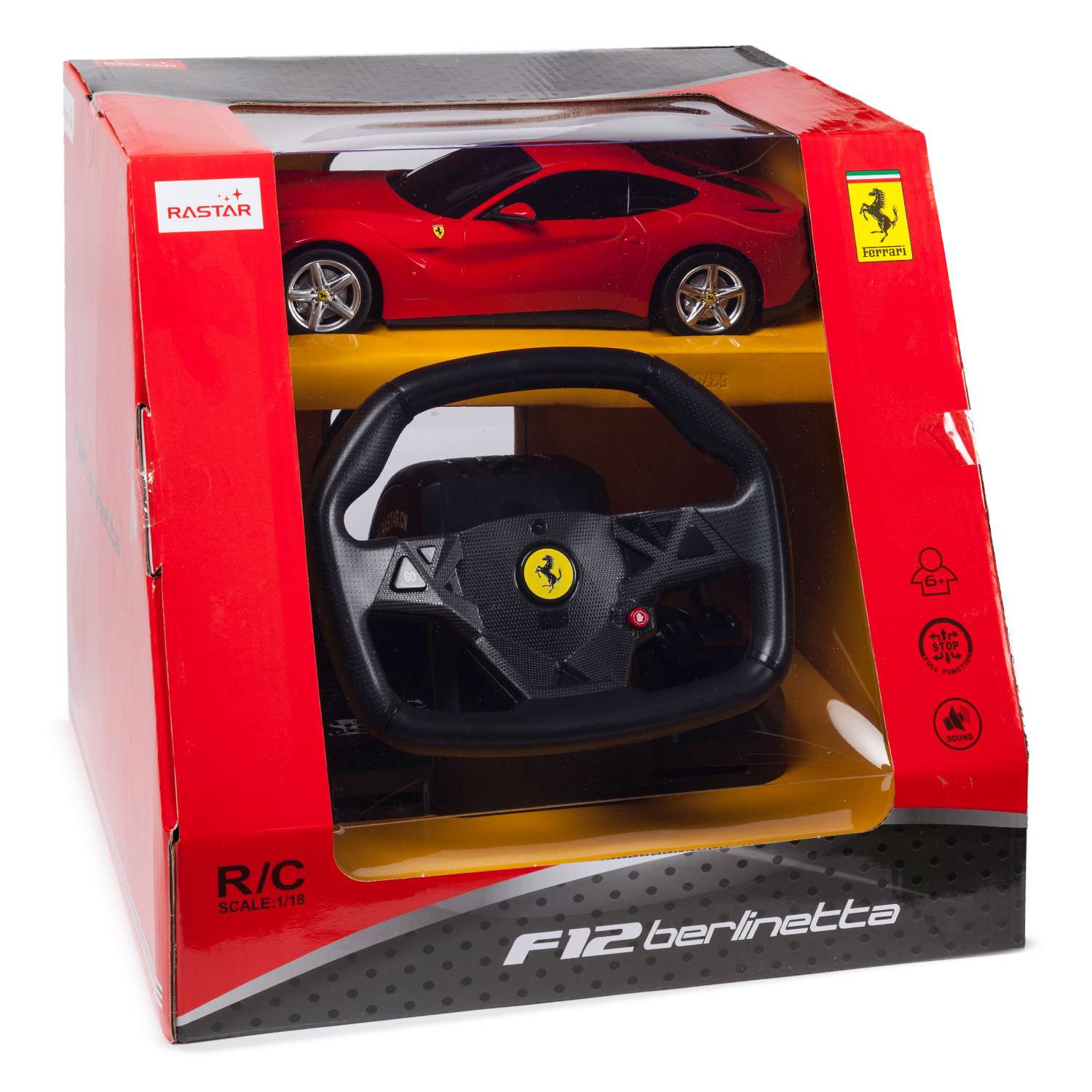 Машинка радиоуправляемая Rastar Ferrari F12 1:18 красная - фото 3