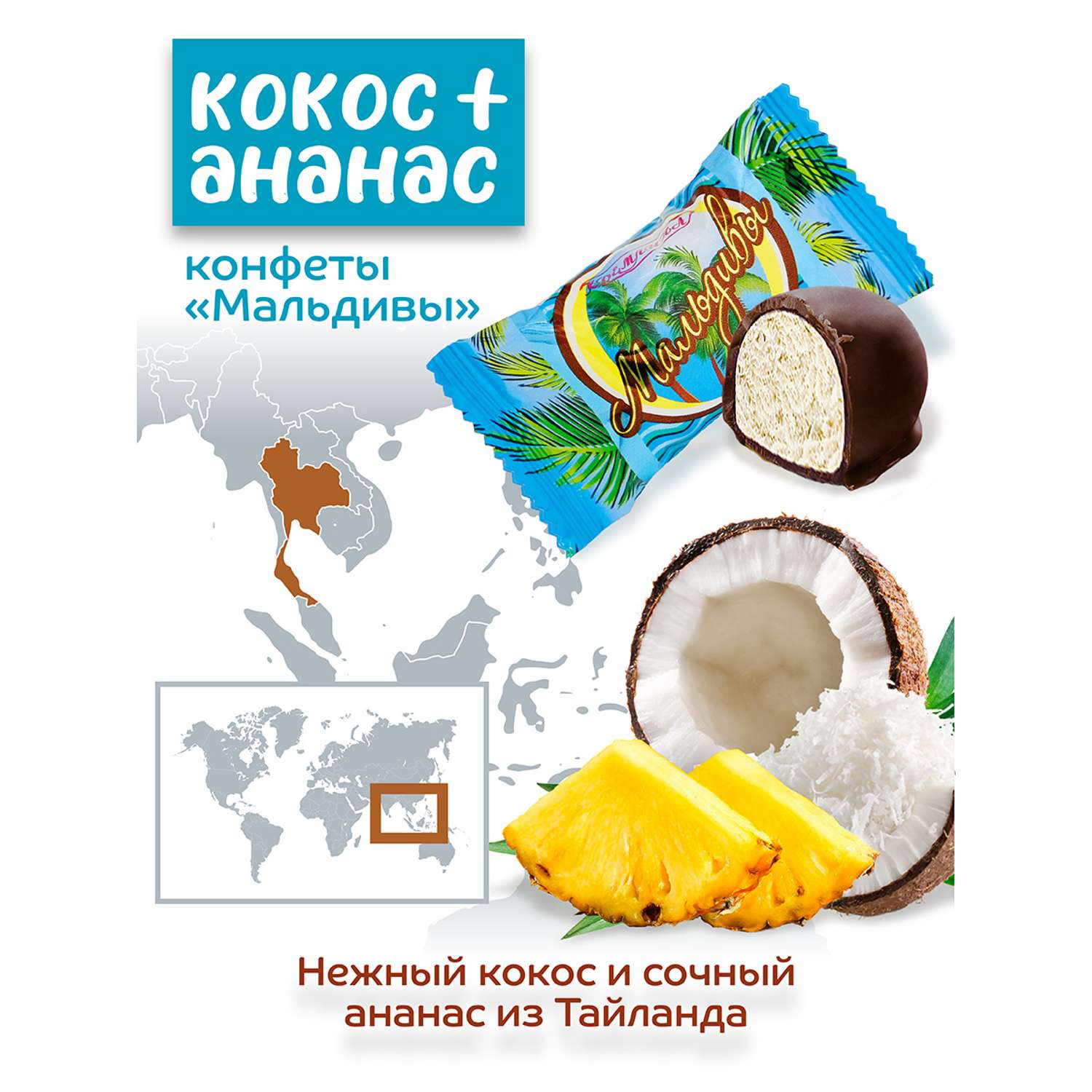 Конфеты Кремлина из кокоса в глазури пакет 600 г - фото 4
