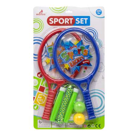 Игровой набор S+S Ракетки для тенниса с мячами и скакалкой