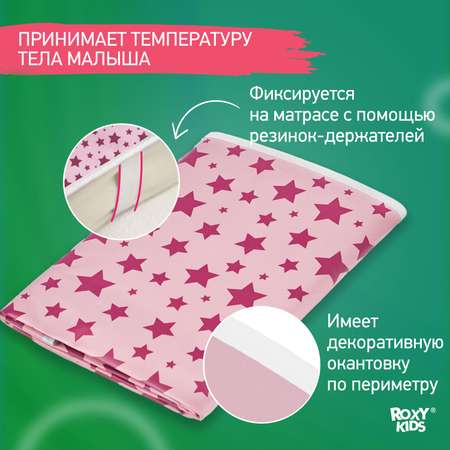 Клеенка подкладная ROXY-KIDS с резинками-держателями 68*100см