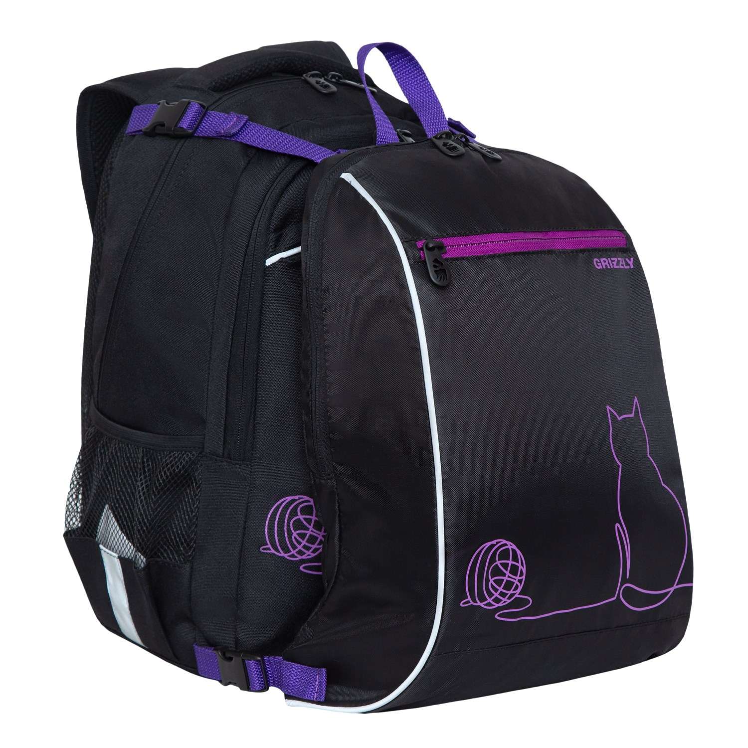 Рюкзак школьный с мешком Grizzly Черный RG-269-1/3 - фото 1