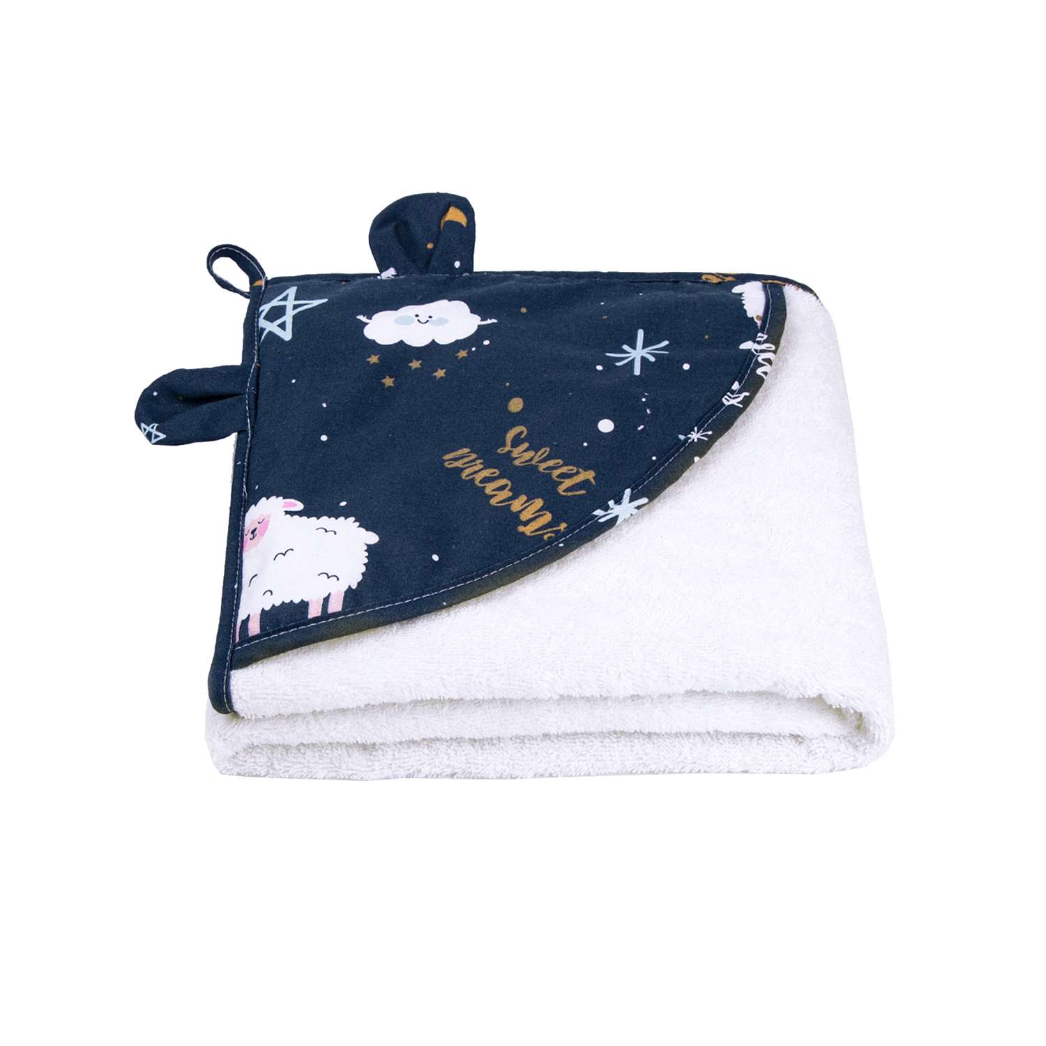 Полотенце с уголком AmaroBaby Cute Love Galaxy белое 90х90 см - фото 8
