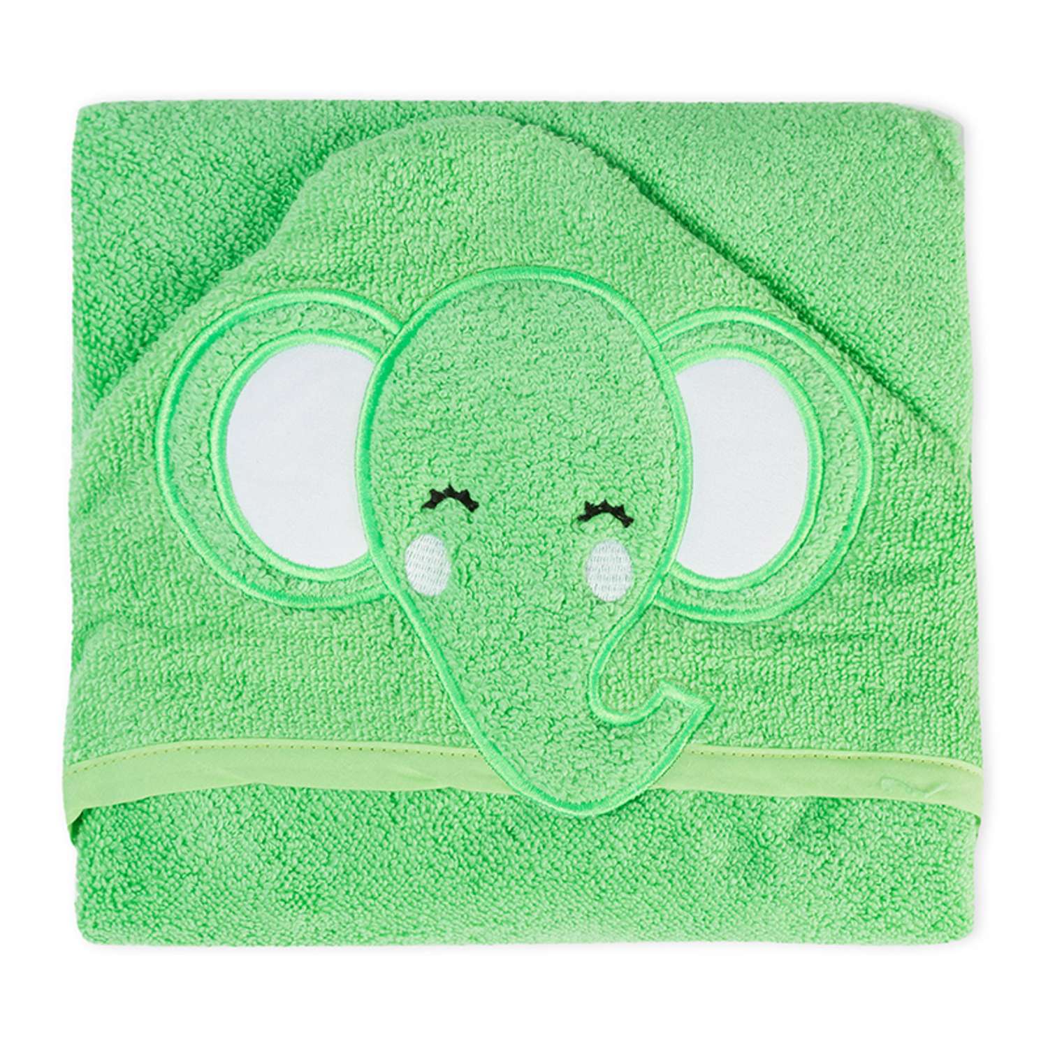 Полотенце детское Babyton с уголком зеленое - фото 1