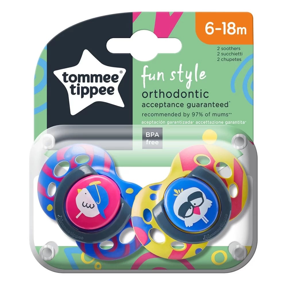 Пустышка Tommee tippee силиконовая Fun Style 6-18 мес. 2 шт. - фото 1