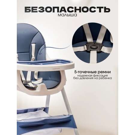 Стульчик для кормления TOMMY синий классический